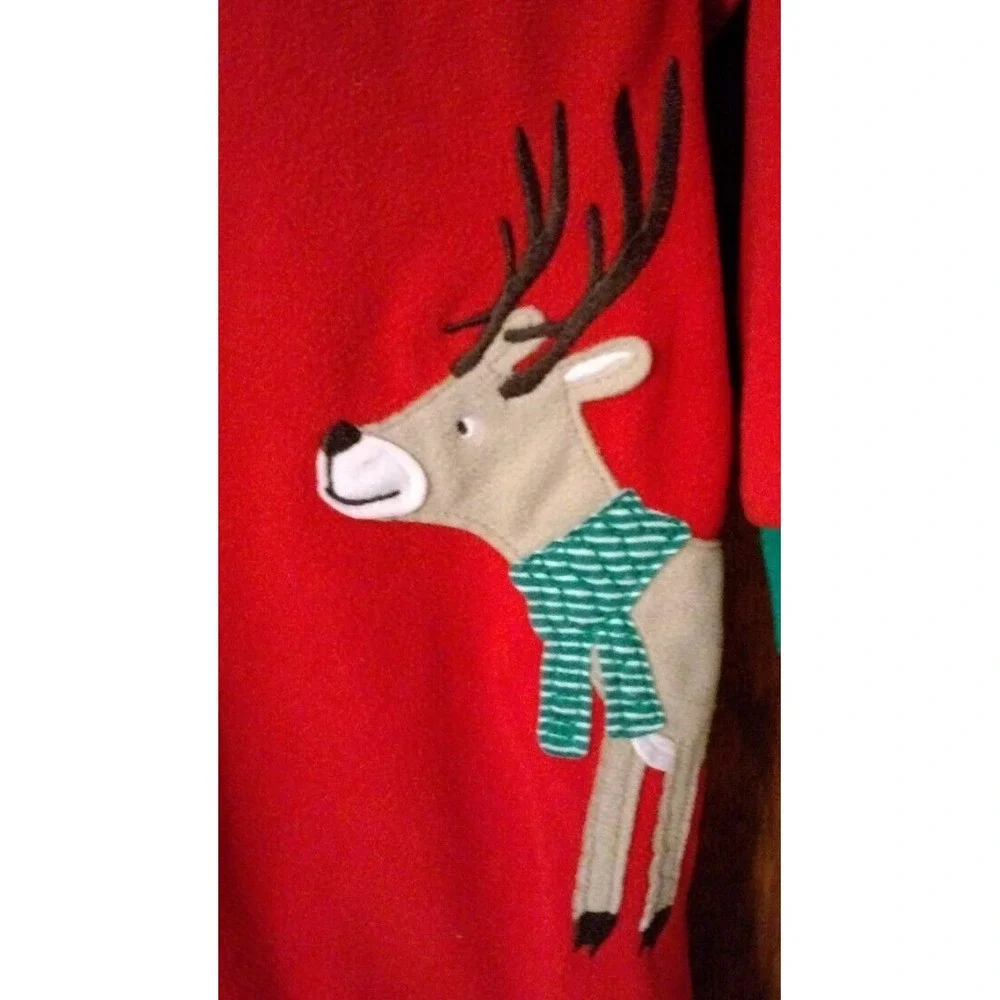 Carter's Size 18M Red Reindeer Fleece Christmas footed sleeper